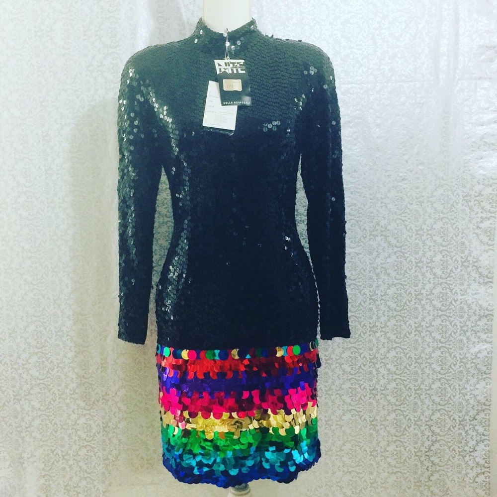 Della Roufogali Nite Lime Sequin Dress - sz. 10